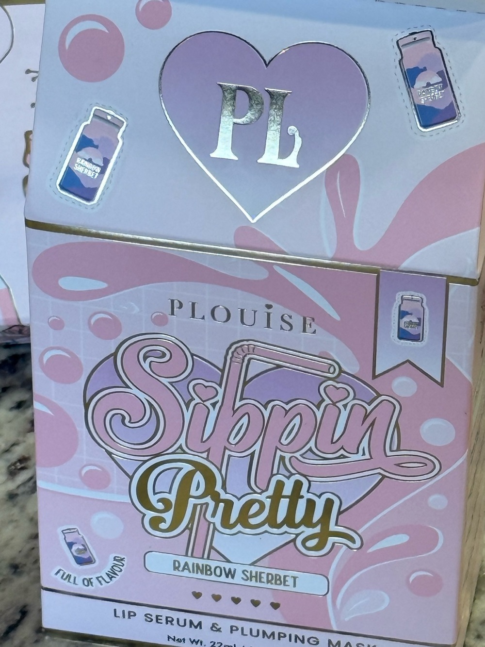 PL Sippin Pretty Rainbow Sherbet Lip Serum & Plumping Mask Set - Pink Packaging - Picture 3 of 7